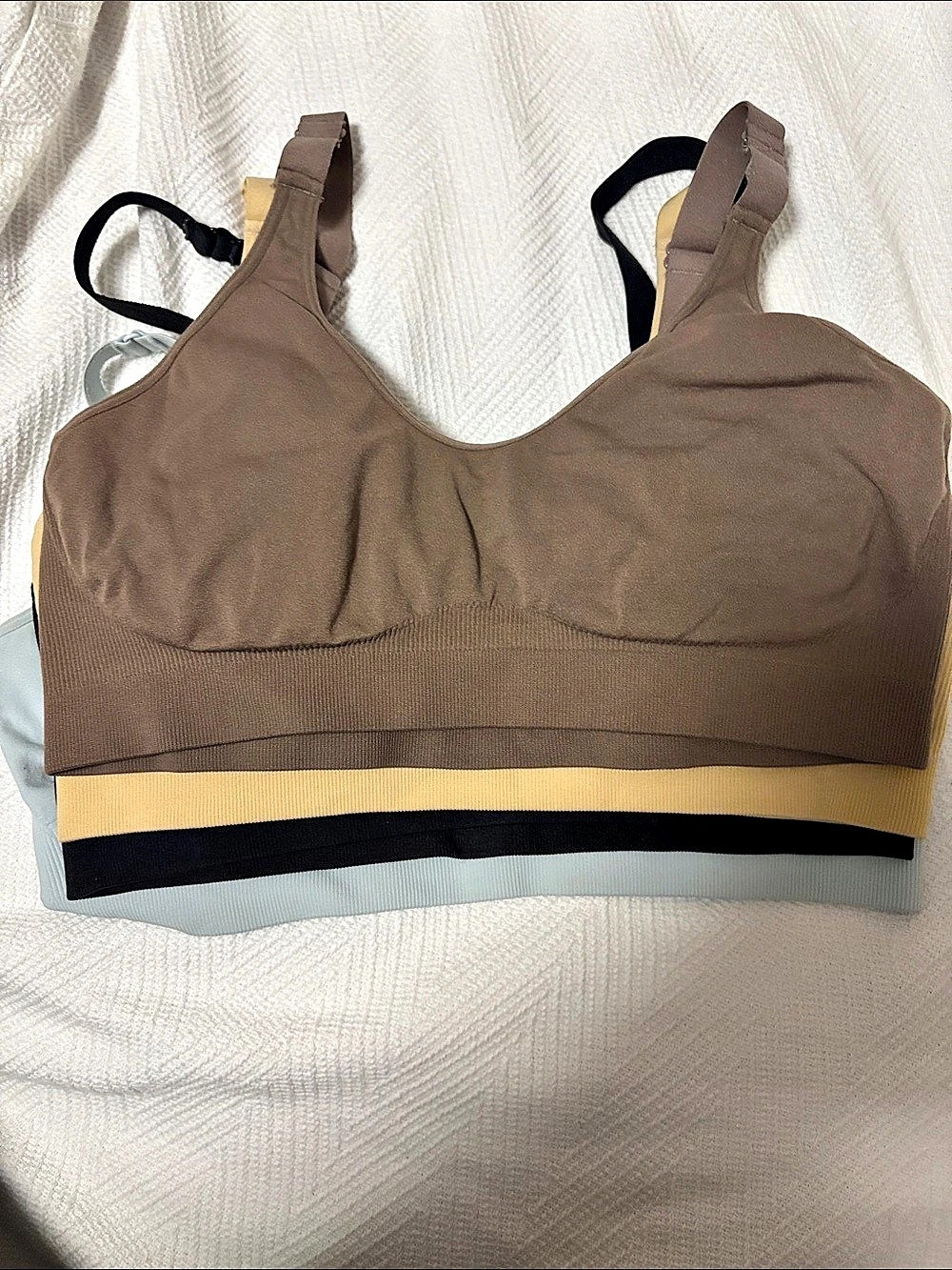D&G Women's Sports Bra 3-Pack in Brown & Black Like New